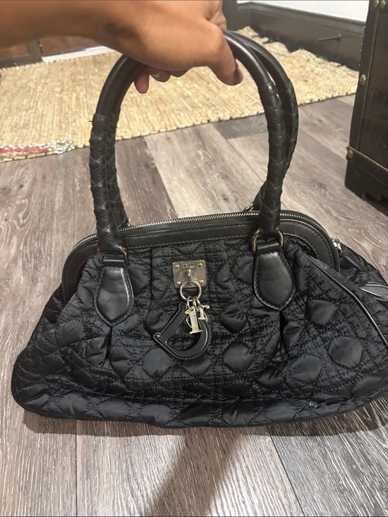 Dior Handbags - Dior Black Quilted Satchel with Signature Charm